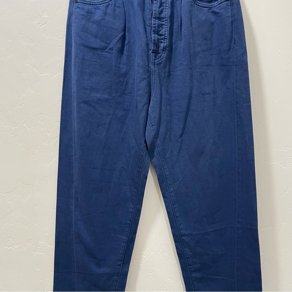 NWT Free People x Sandrine Rose Blue Cotton Linen Wide Leg Buckle Pants Size 28 - Picture 4 of 14